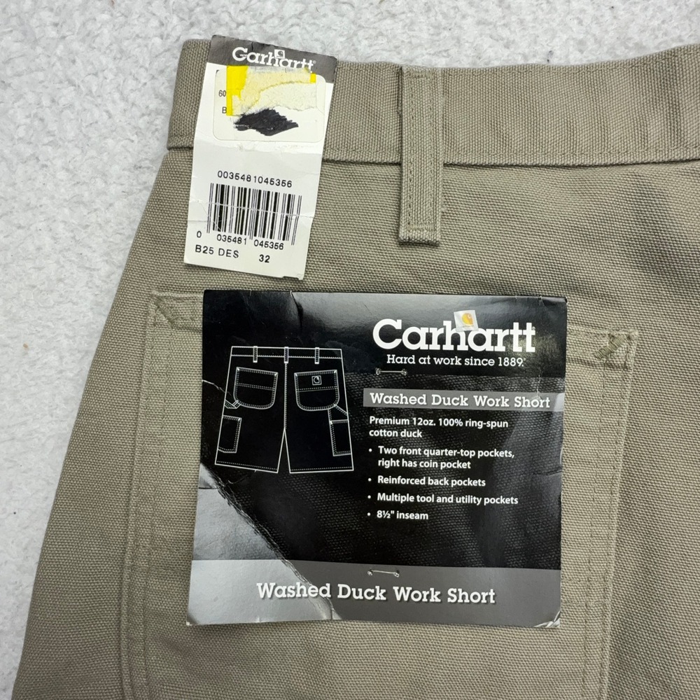 Carhartt Washed Duck Work Shorts Mens 32 B25 DES Desert Tan NWT NOS